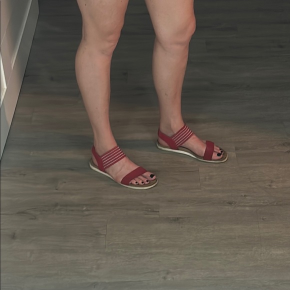 Red Strappy Sandals - Picture 6 of 9